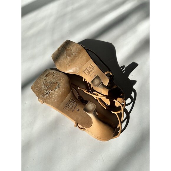 TORAL Honey Leather Sandals Straps in Honey Beige - Picture 5 of 5